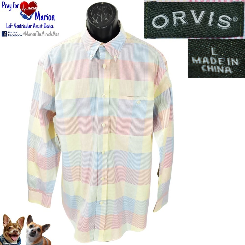 Orvis L Check Micro Multicolored Gingham 100% Cot… - image 1